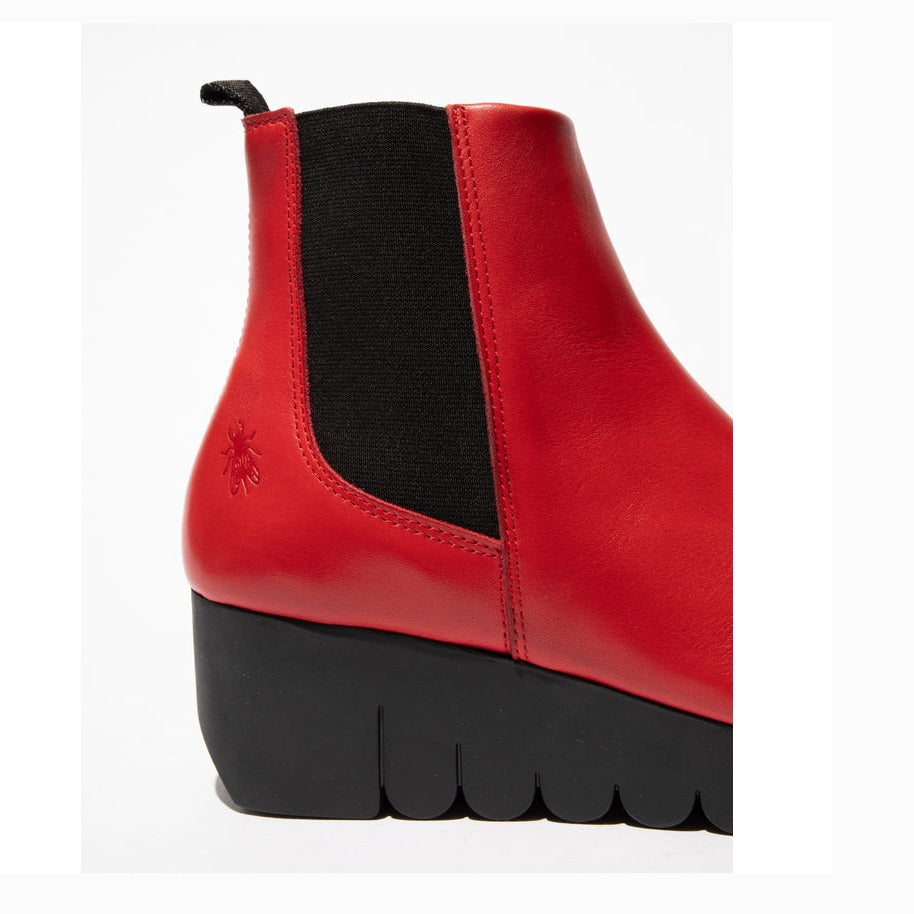 Fly London Vaze RED Leather Wedge Chelsea Boot
