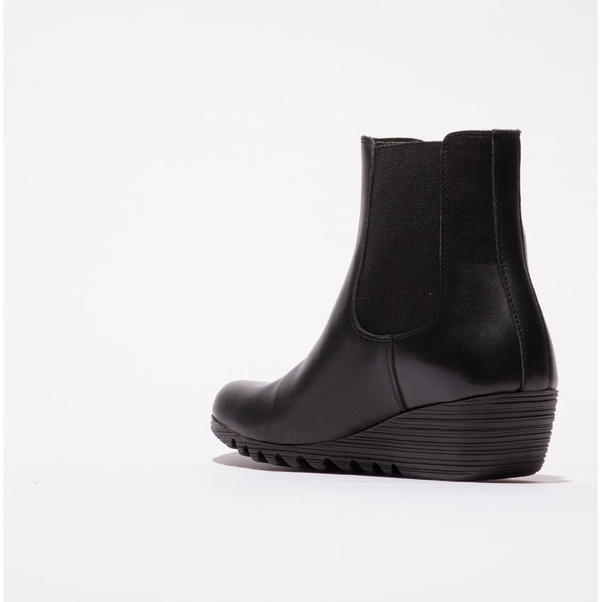 Fly London Orfu Black Ankle Boots