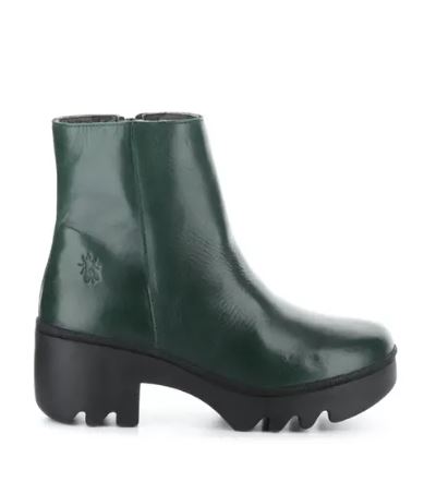Fly London Toor Leather Chunky Sole Zip Ankle Boot TOOR RED