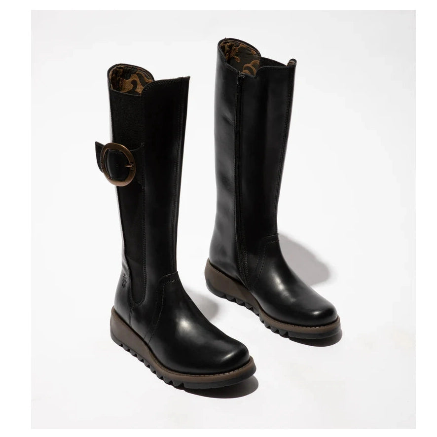 Fly London Soif BLACK Quality Leather Long Boot