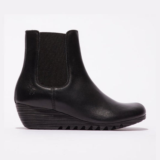 Fly London Orfu Black Ankle Boots