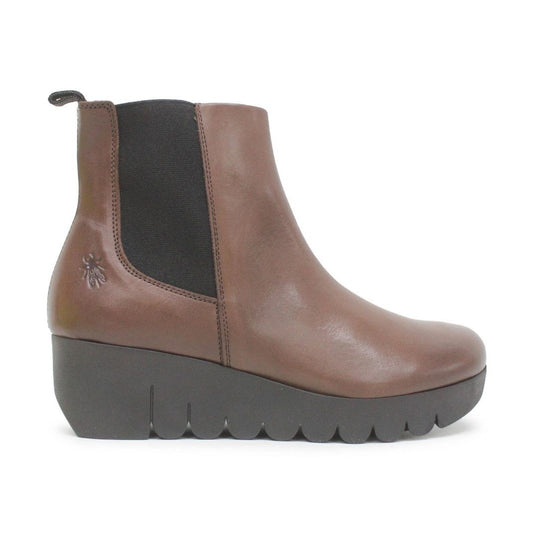 Fly London Vaze BROWN Leather Wedge Chelsea Boot