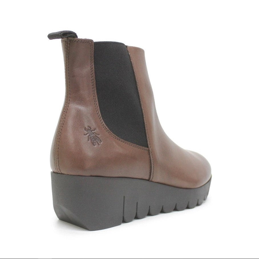 Fly London Vaze BROWN Leather Wedge Chelsea Boot
