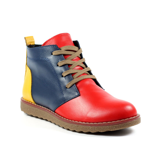 Lunar Ankle Boot with lace and zip Nickee RED MULTY GLR008 RD