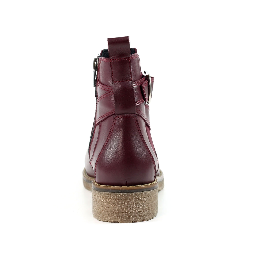 Lunar Leather Ankle Boot with side zip Lindsay