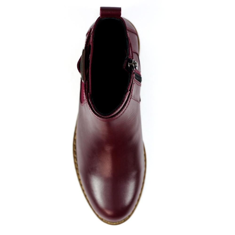 Lunar Leather Ankle Boot with side zip Lindsay