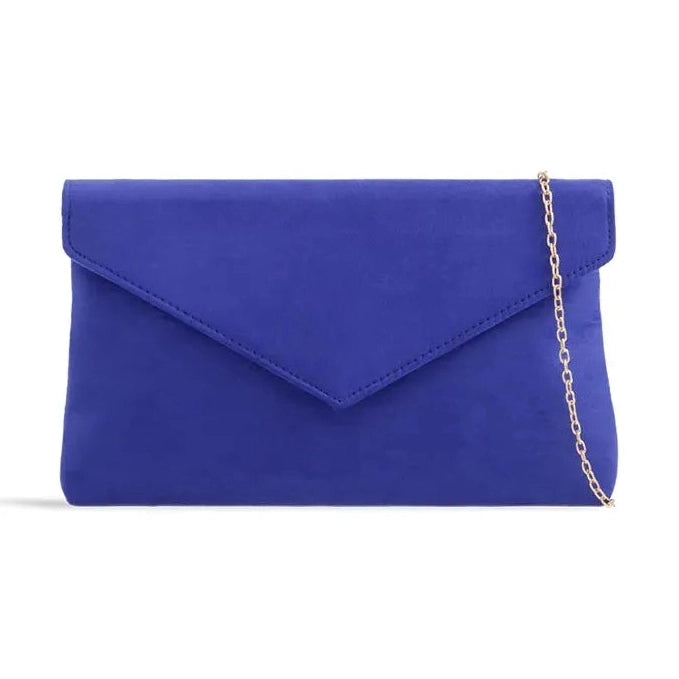H2350 ROYAL Blue Faux Suede Clutch / Shoulder Bag
