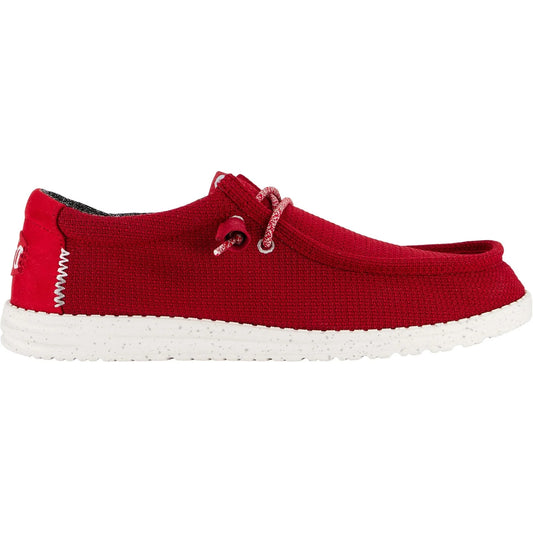 Hey Dudes Wally Sport Mesh DARK RED Slip On Shoe