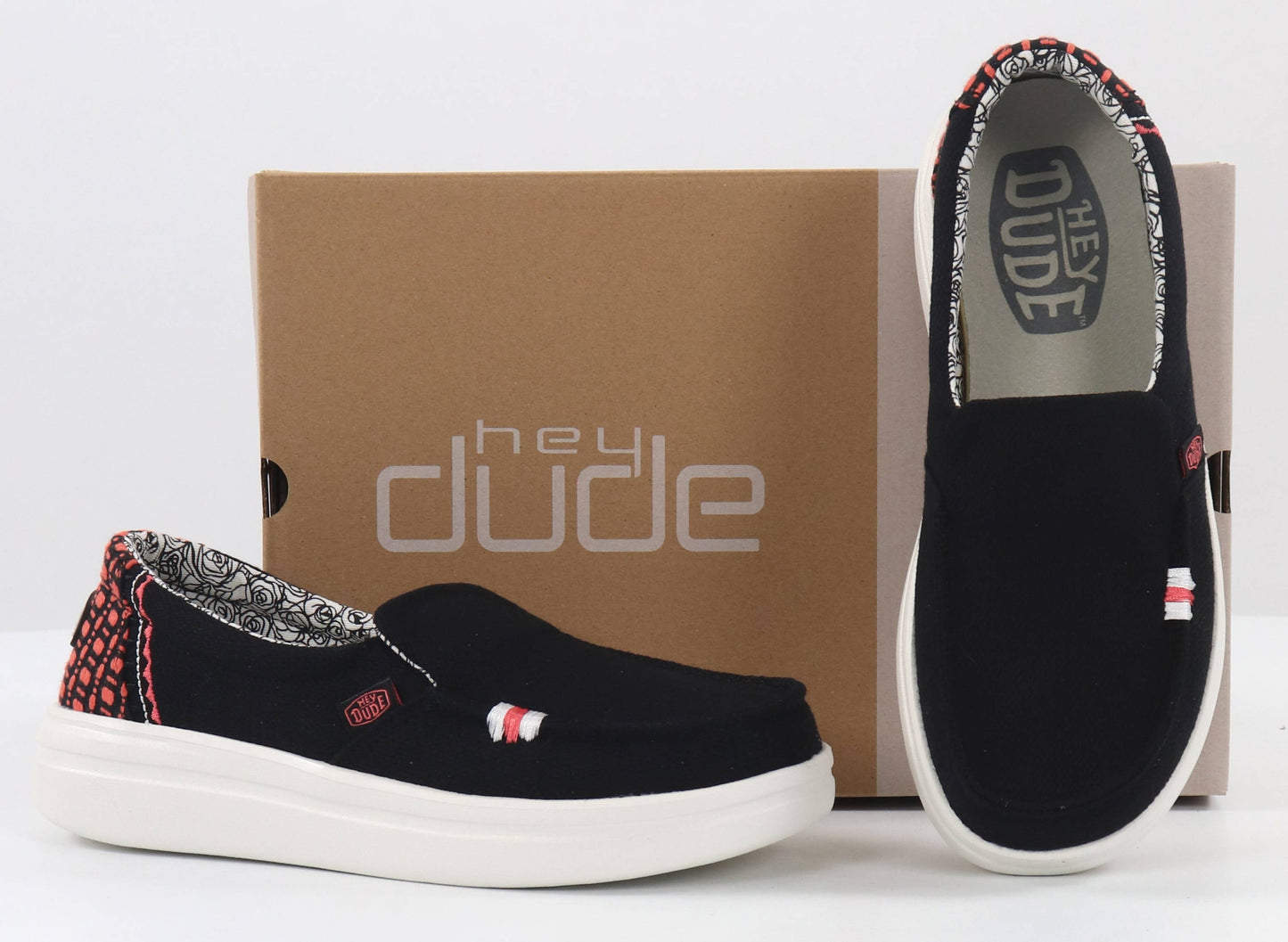 Hey Dude Ladies Misty Rise BLACK PALM Slip On Shoe D2401260DH