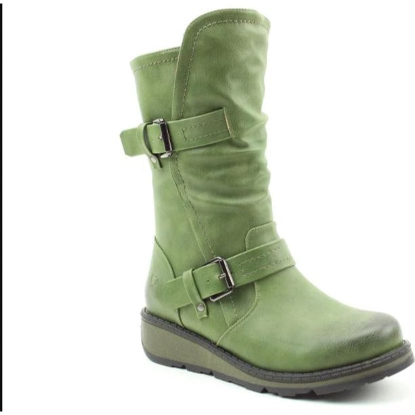 Heavenly Feet Mid Calf boot with buckles and zip Hannah