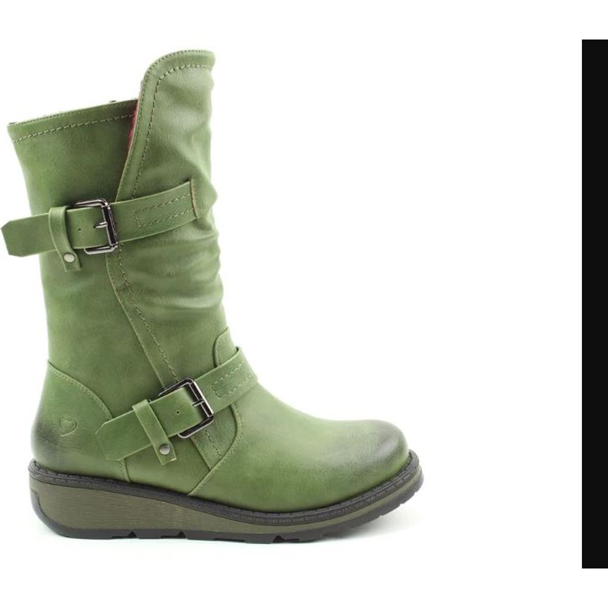 Heavenly Feet Mid Calf boot with buckles and zip Hannah