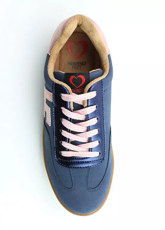 Heavenly Feet Madison NAVY MULTI Trainer Style Casual Shoe