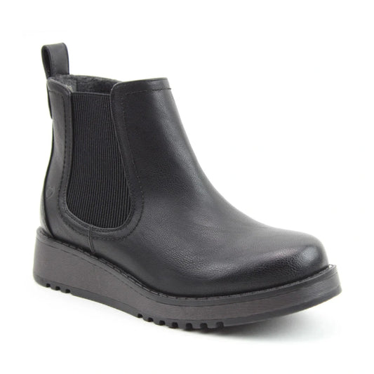 Heavenly Feet New Rolo Black Vegan Friendly Chelsea Boot with Zip