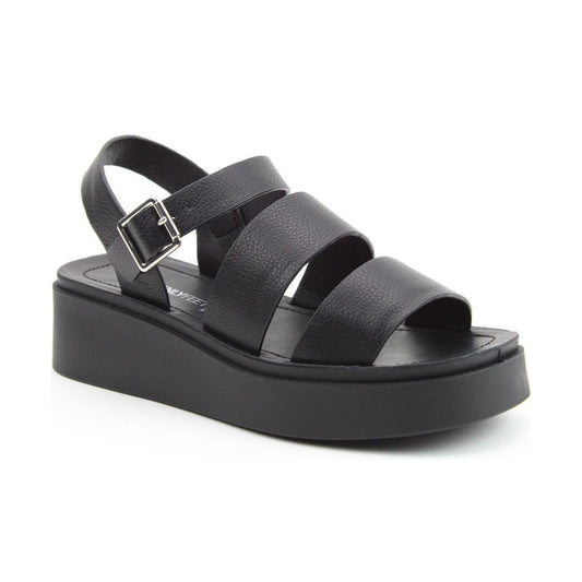 Heavenly Feet Vegan Friendly Wedge Sandal Swale BLACK