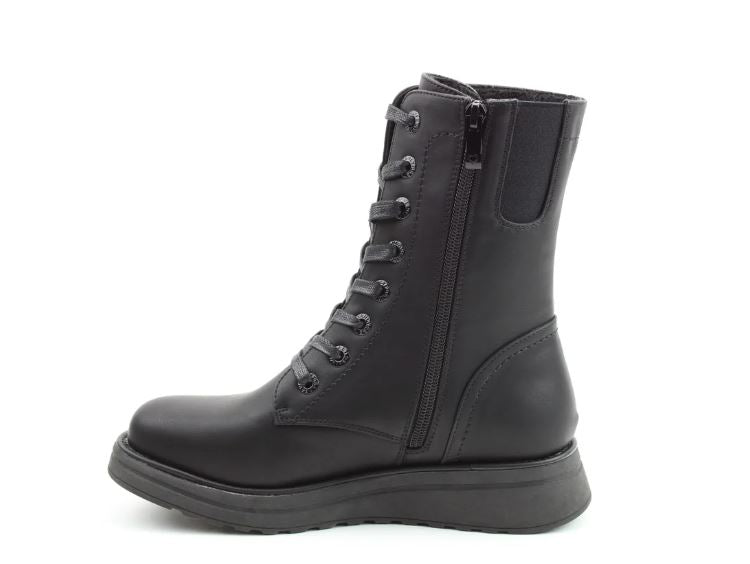 Heavenly Feet Ankle Boot Martina Rose with embroidered rose BLACK