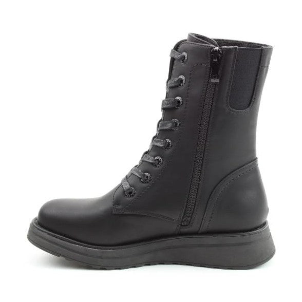 Heavenly Feet Ankle Boot Martina Rose with embroidered rose BLACK