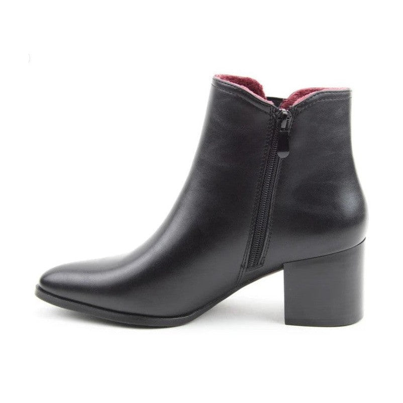 Heavenly Feet Classic Smart Ankle Boot with heel and zip Heather BLACK