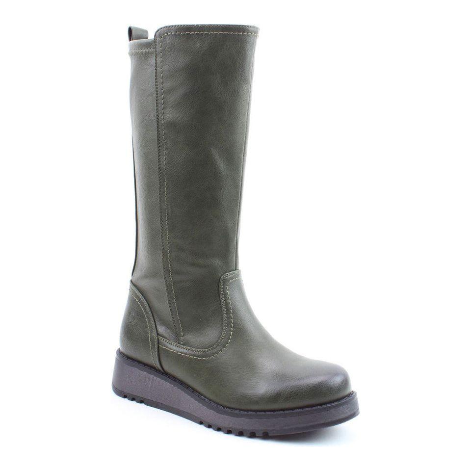 Heavenly Feet Luna Long Boot with zip KHAKI
