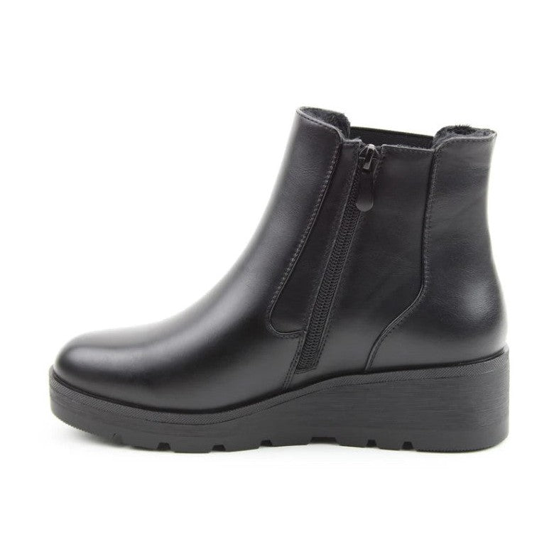 Heavenly Feet Classic Chelsea boot with zip and wedge Ottavia BLACK OTTAVIA