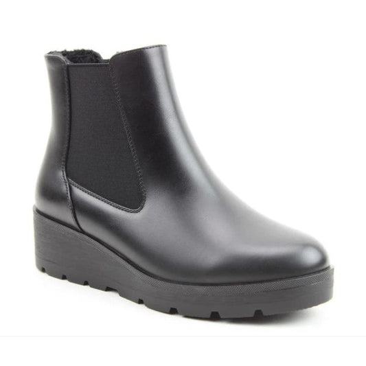 Heavenly Feet Classic Chelsea boot with zip and wedge Ottavia BLACK OTTAVIA