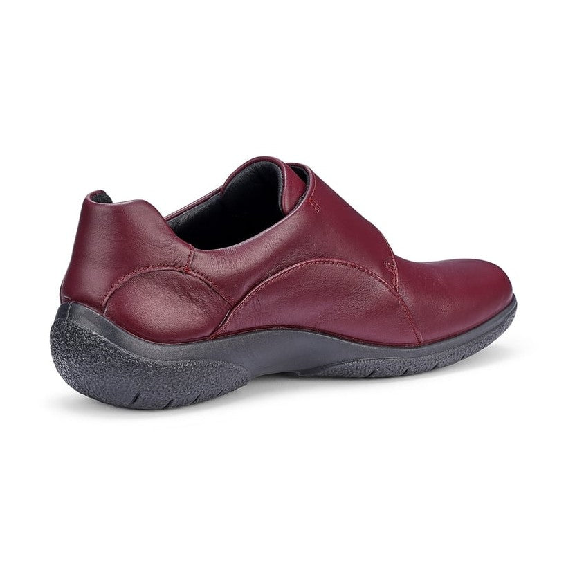 Hotter SUGAR Maroon touch fastening Wide Fitting Shoe