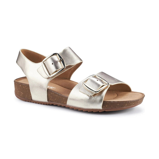 Hotter Sandal Tourist Soft Gold Metalic Comfort Sandals