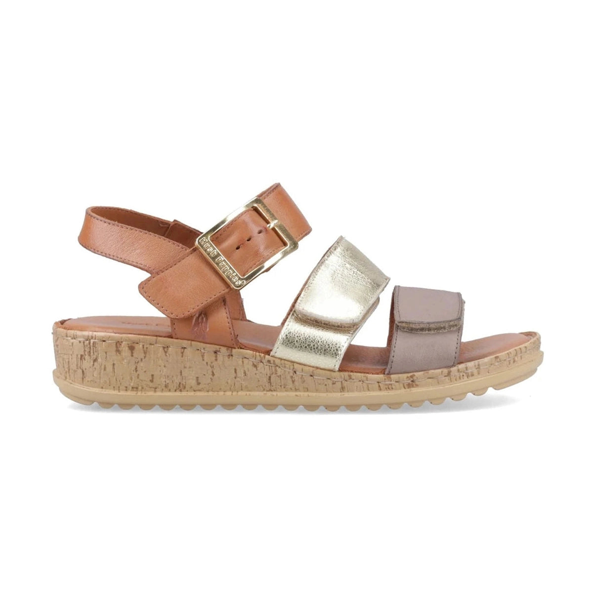 Hush Puppies Eliana GOLD Multi Adjustable Strap Wedge Sandal