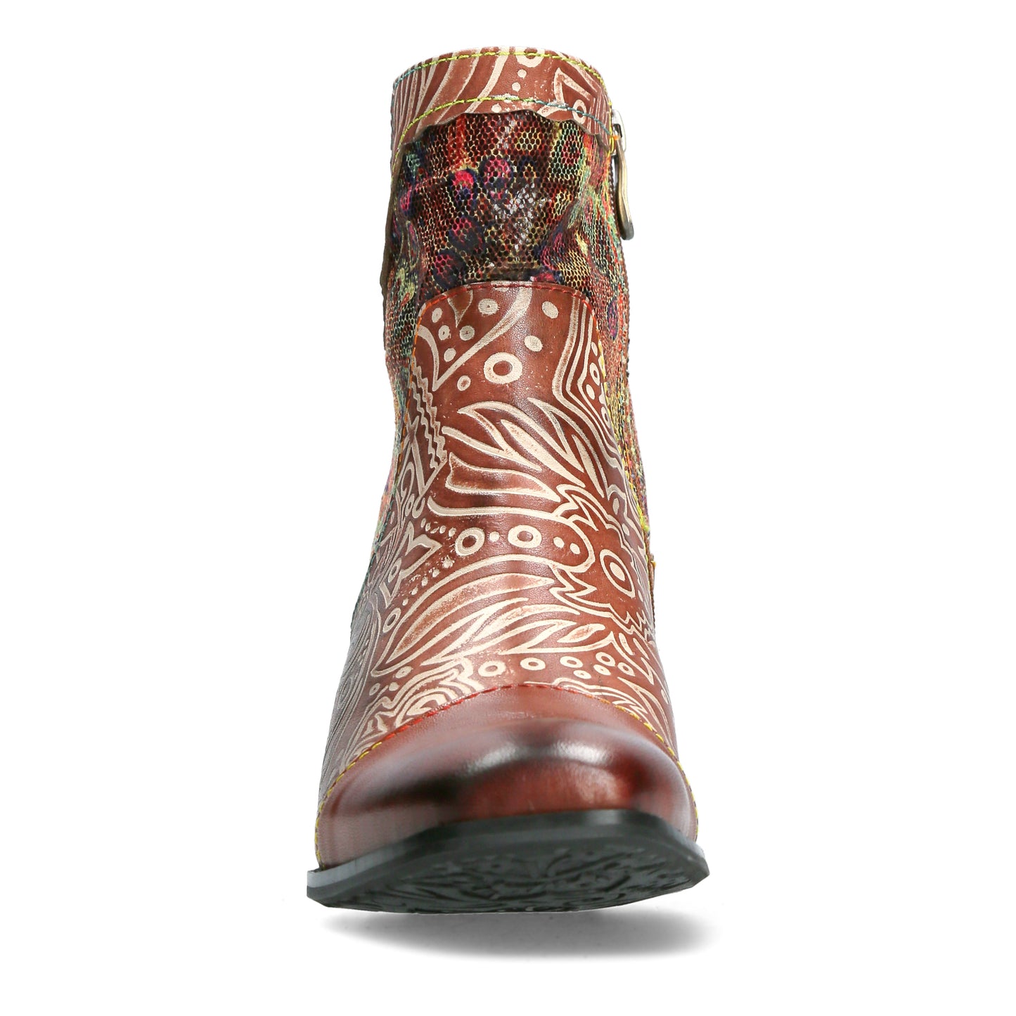 Laura Vita Igcreo 02 CAFE Leather Cuban Heel Ankle Boot
