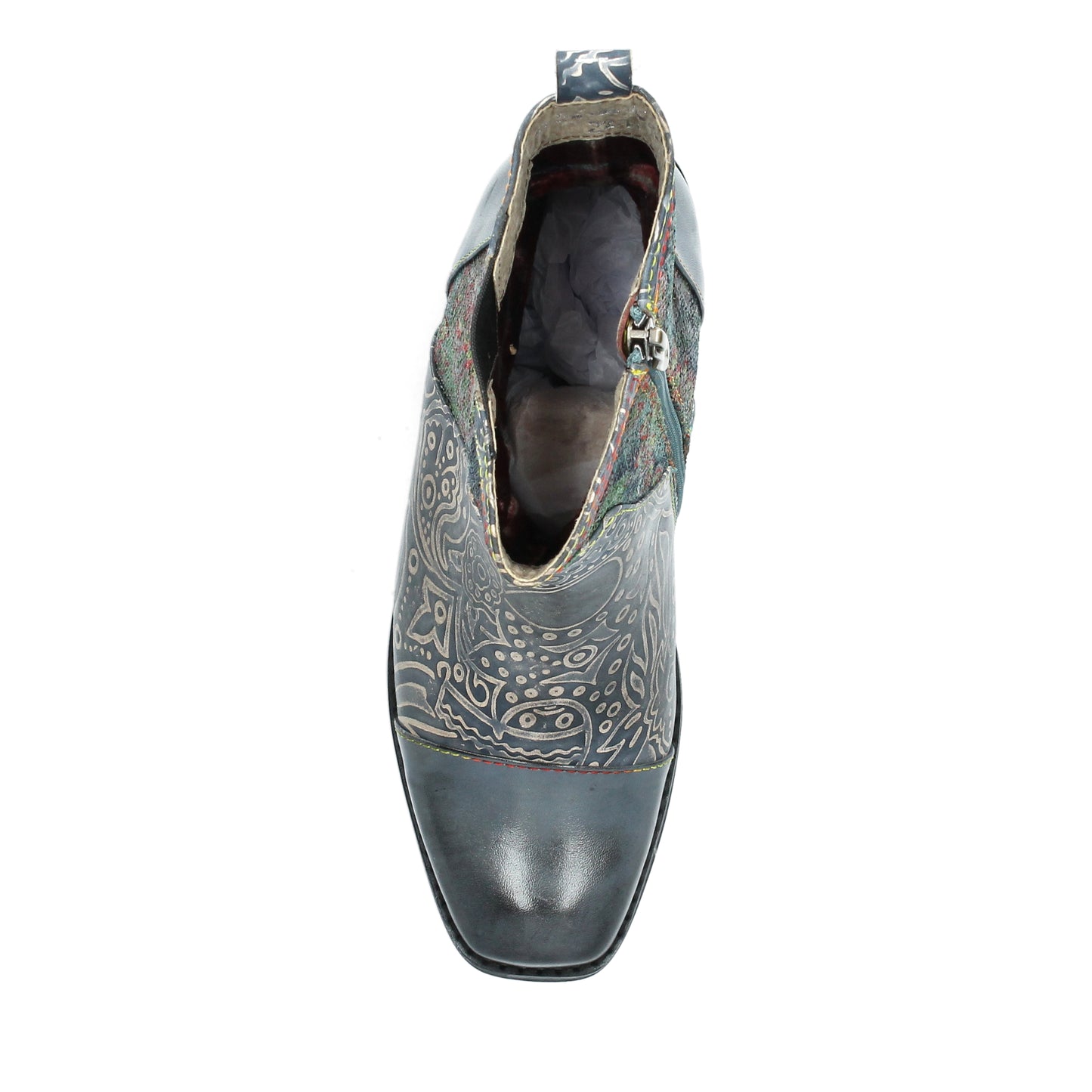 Laura Vita Igcreo 02 JEANS Leather Cuban Heel Ankle Boot