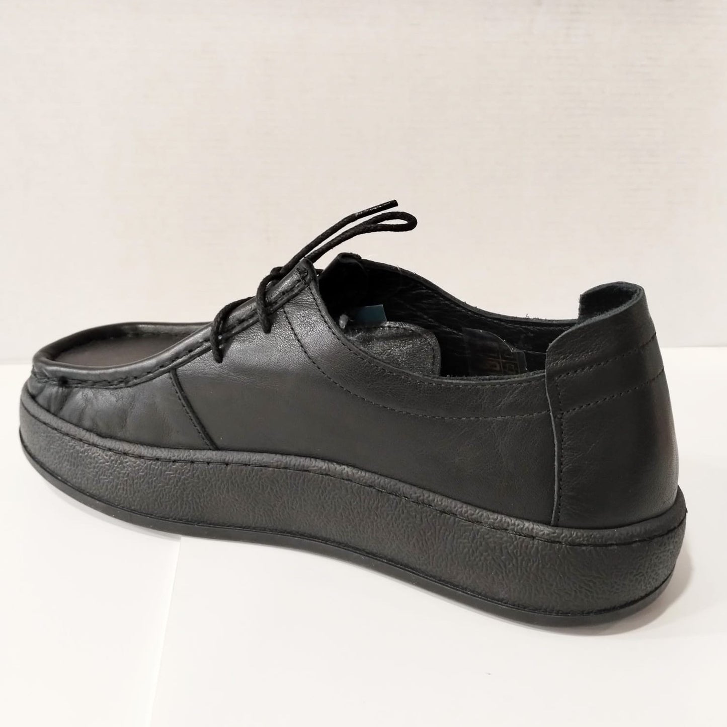 Modella Camden BLACK Soft Leather Wallabee Style Shoe