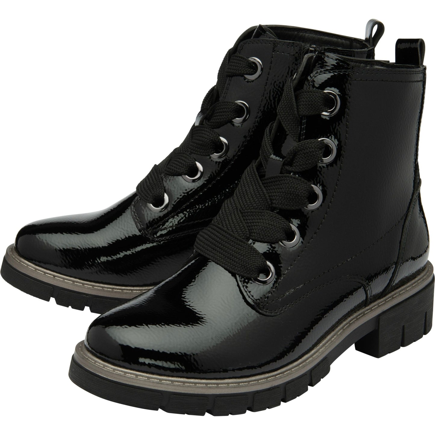 Lotus Ankle Boot with lace and Zip fastening Jojo BLACK ULB350