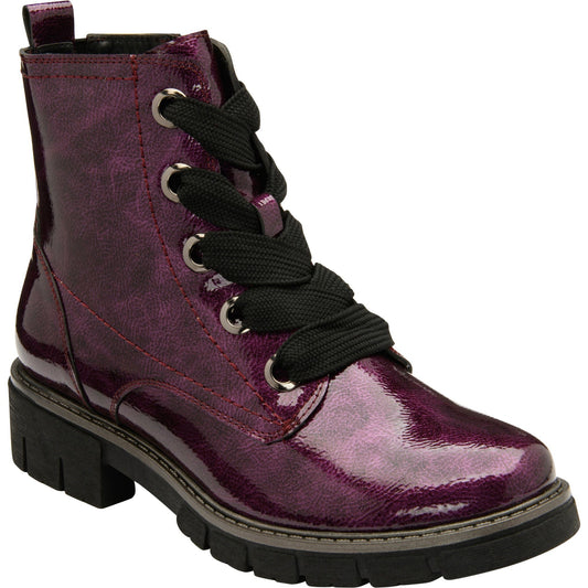 Lotus Ankle Boot with lace and Zip fastening Jojo PURPLE PATENT ULB350