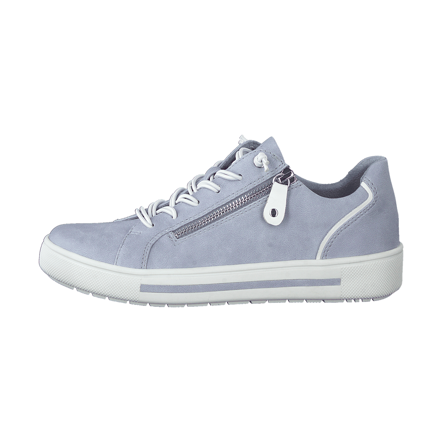 Jana Wide Fit Trainer With Zip and Laces 23660-833 Sky Blue