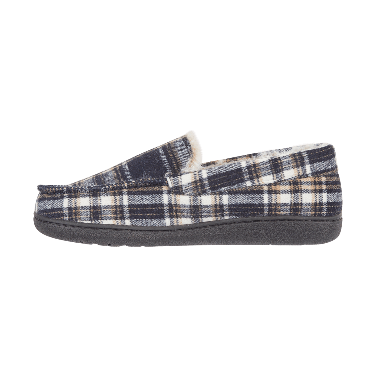 Jo & Joe Livingston NAVY Check Lined Slipper