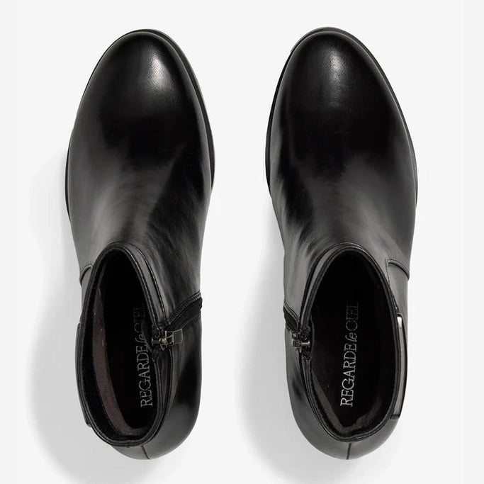 Regardez Le Ciel Jolene 27 BLACK Butter Soft Leather Zip Ankle Boot