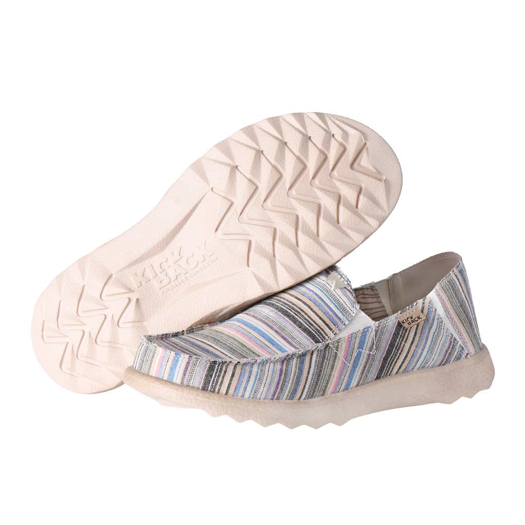 KIckback Couch BEIGE MULTI Stripe Super Lightweight Slip On Shoe K10129105