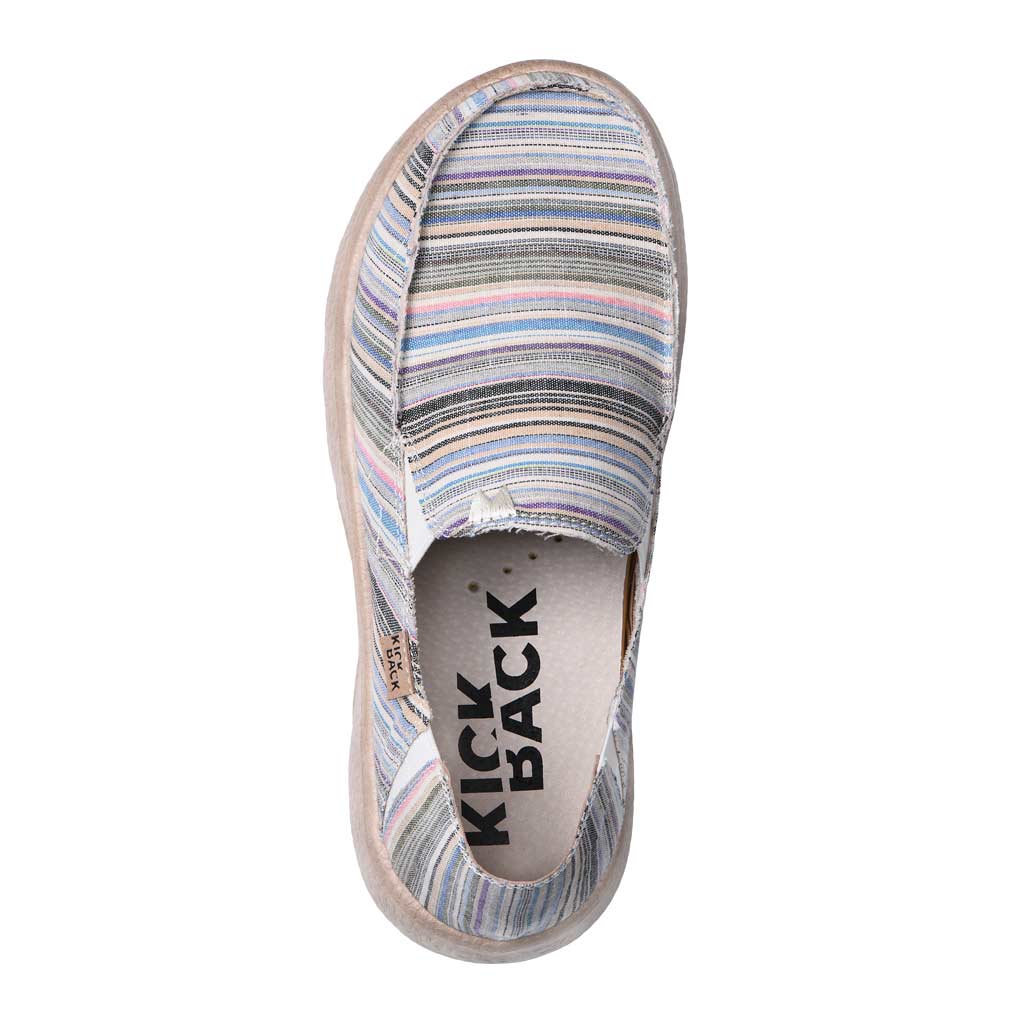 KIckback Couch BEIGE MULTI Stripe Super Lightweight Slip On Shoe K10129105