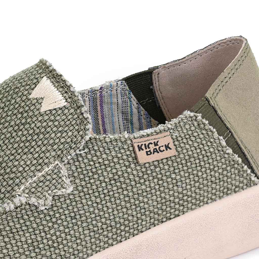 Kickback Barbeach KHAKI Woven Canvas Slip On Shoe K10354103