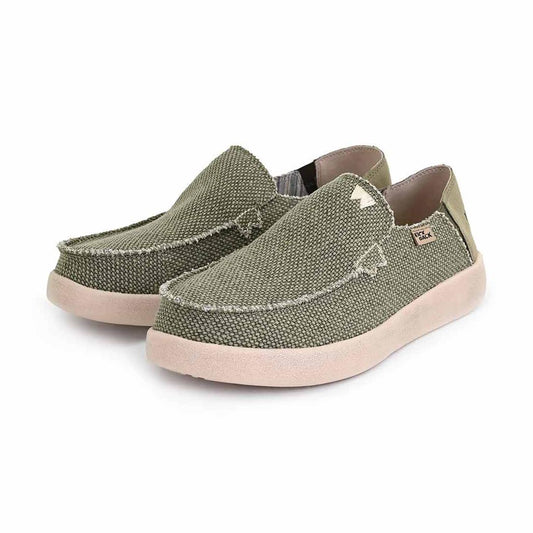 Kickback Barbeach KHAKI Woven Canvas Slip On Shoe K10354103