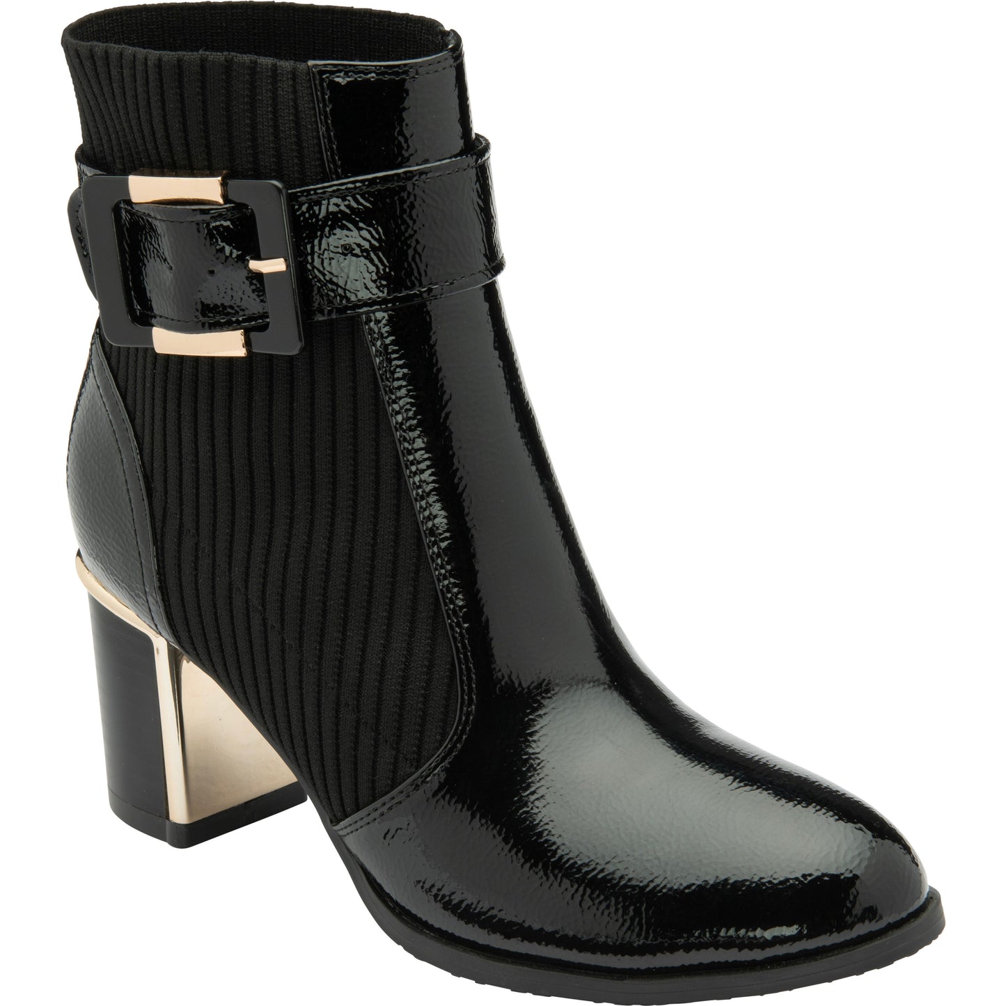 Lotus Ankle Boot with Zip Klaudina BLACK PAT ULB318