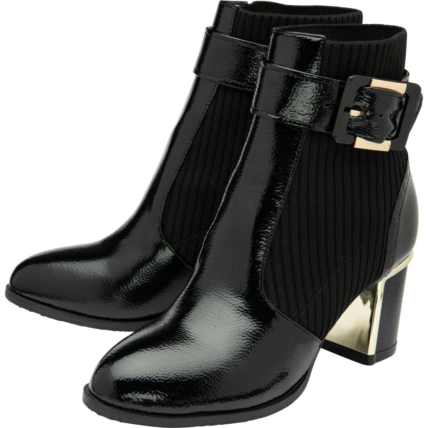 Lotus Ankle Boot with Zip Klaudina BLACK PAT ULB318