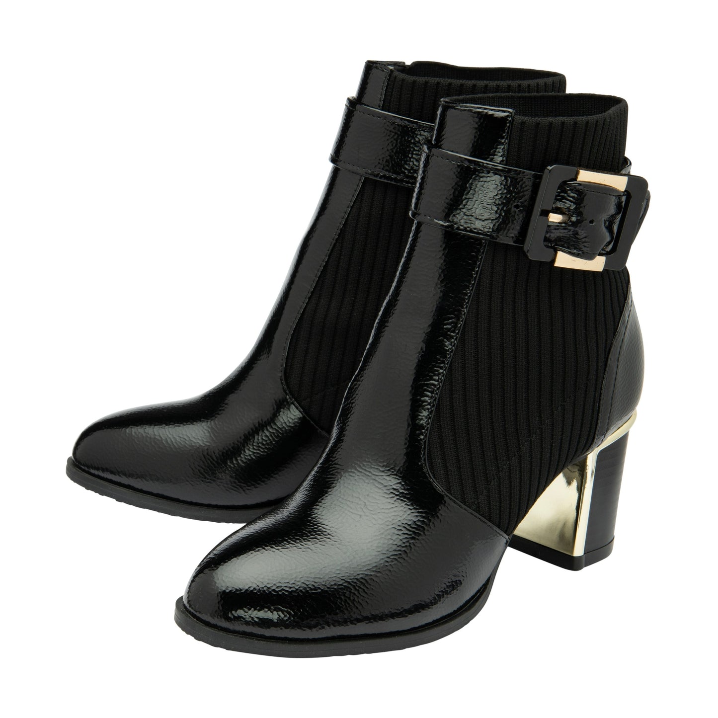 Lotus Ankle Boot with Zip Klaudina BLACK PAT ULB318