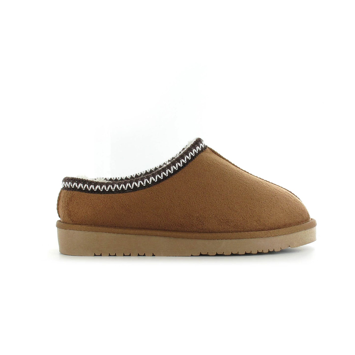 Ella Kelly Embroidered Faux Fur Lined Mule Slipper CHESTNUT