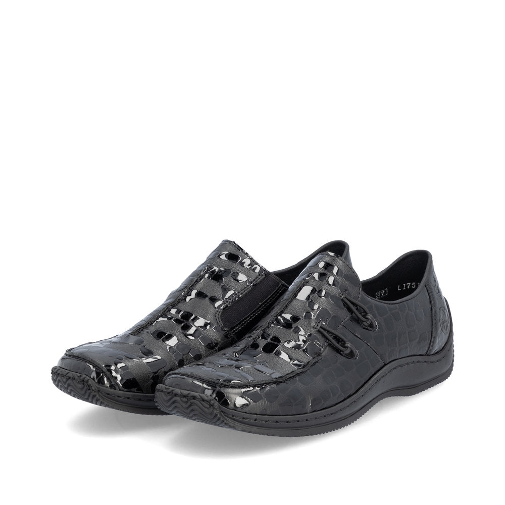 Rieker slip-on Shoe L1751 BLACK SHINY L1751-02