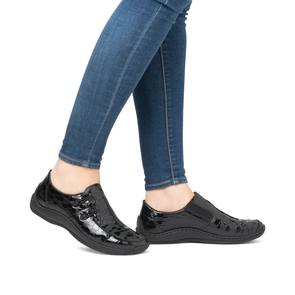 Rieker slip-on Shoe L1751 BLACK SHINY L1751-02