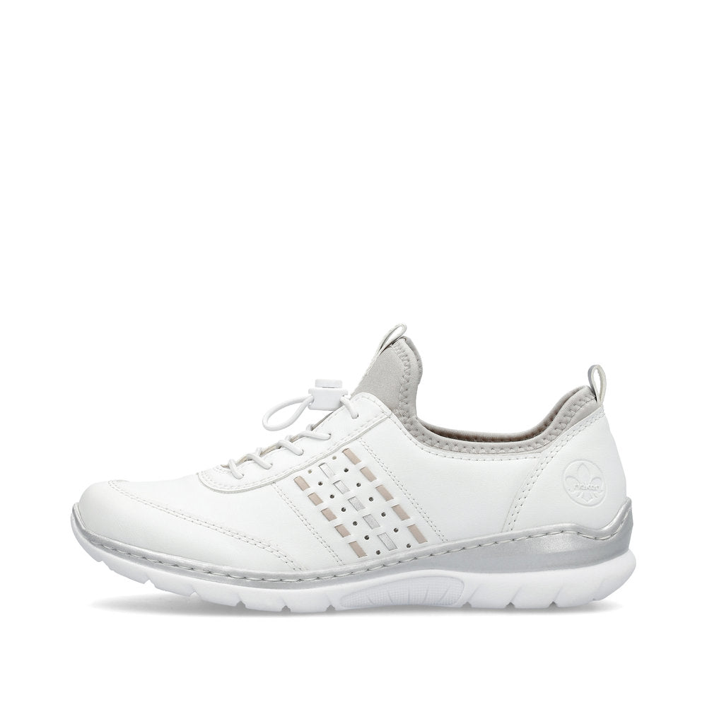 Rieker Trainer Style Slip On Shoe L3259-80 WHITE L3259-80