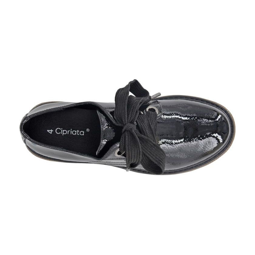 Cipriata L409 BLACK Patent Lace up Shoe
