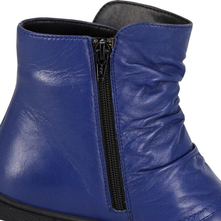 Cipriata L557 Navy Soft Leather Zip ankle Boot L557C