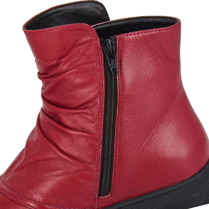 Cipriata L557 Red Soft Leather Zip ankle Boot L557D