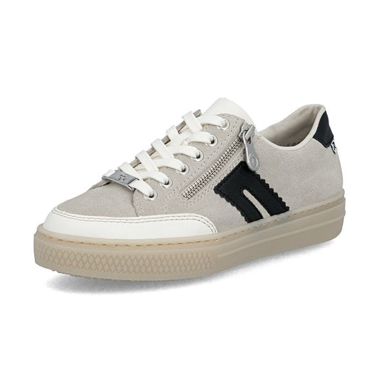 Rieker Cupsole Trainer With Lace And Zip L5903-40 OFF WHITE
